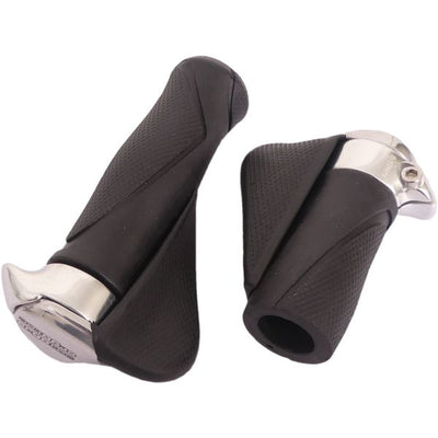Mango de bicicleta con mango ergonómico, 130 mm de 87 mm, material Kraton, negro