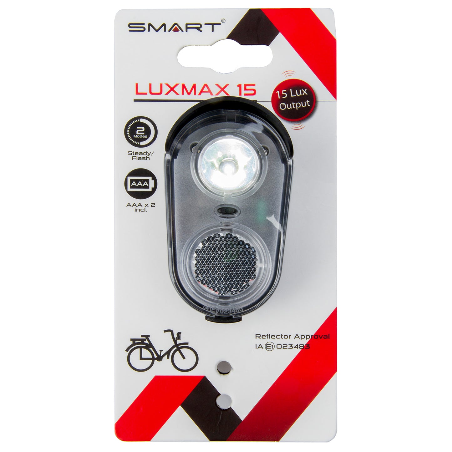 front light battery 15 lux led black