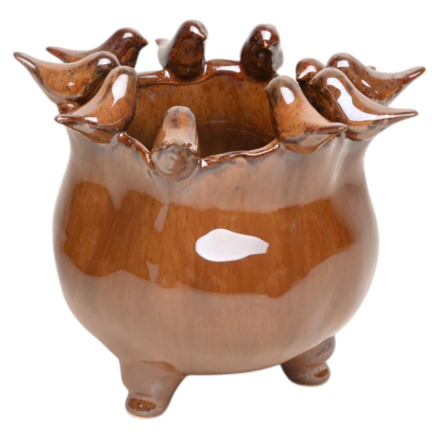 Vaso atmosfera palazzo fedde ceramica marrone 18,8x17,8x16cm