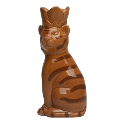 Mansion atmosphere candlestick tiger brown 8.5x6.6x18.5cm