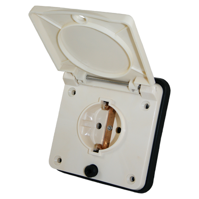 Schuko buiten wandcontactdoos beige voor caravan en camper - zonder verkoopverpakking