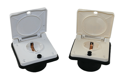 Schuko buiten wandcontactdoos wit voor caravan en camper - zonder verkoopverpakking