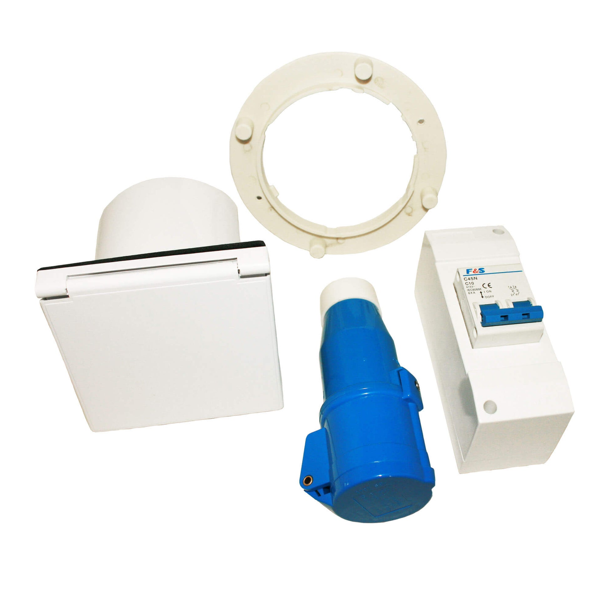 Pacchetto di conversione da connessione Schuko a connessione CEE per roulotte e camper