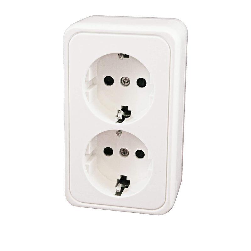 Enchufe doble de superficie, blanco - sin embalaje de venta