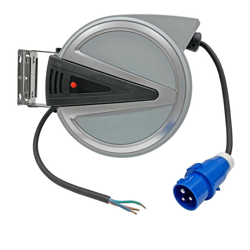 Enrollador de cable automático con 15 metros de cable de neopreno 3x 2,5mm²