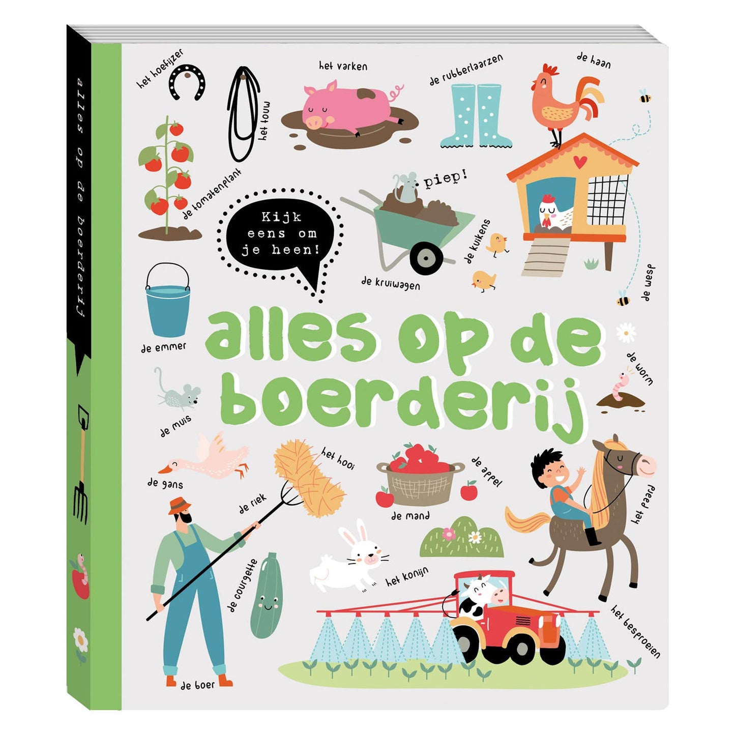 Kartonboek kijk eens om je heen - alles op de boerderij