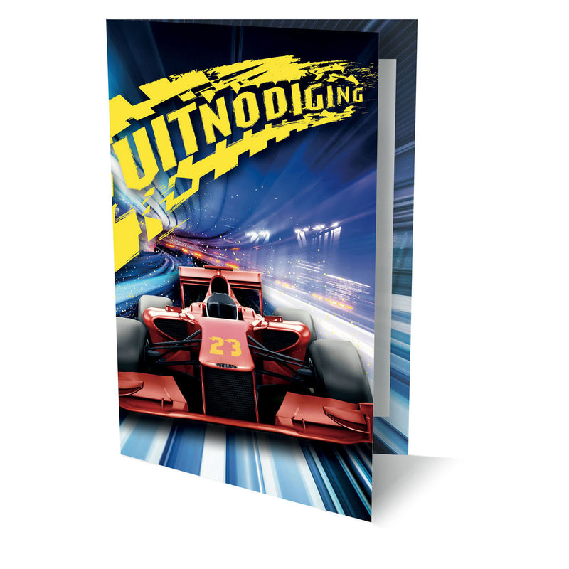 Uitnodigingen raceauto, 6st.