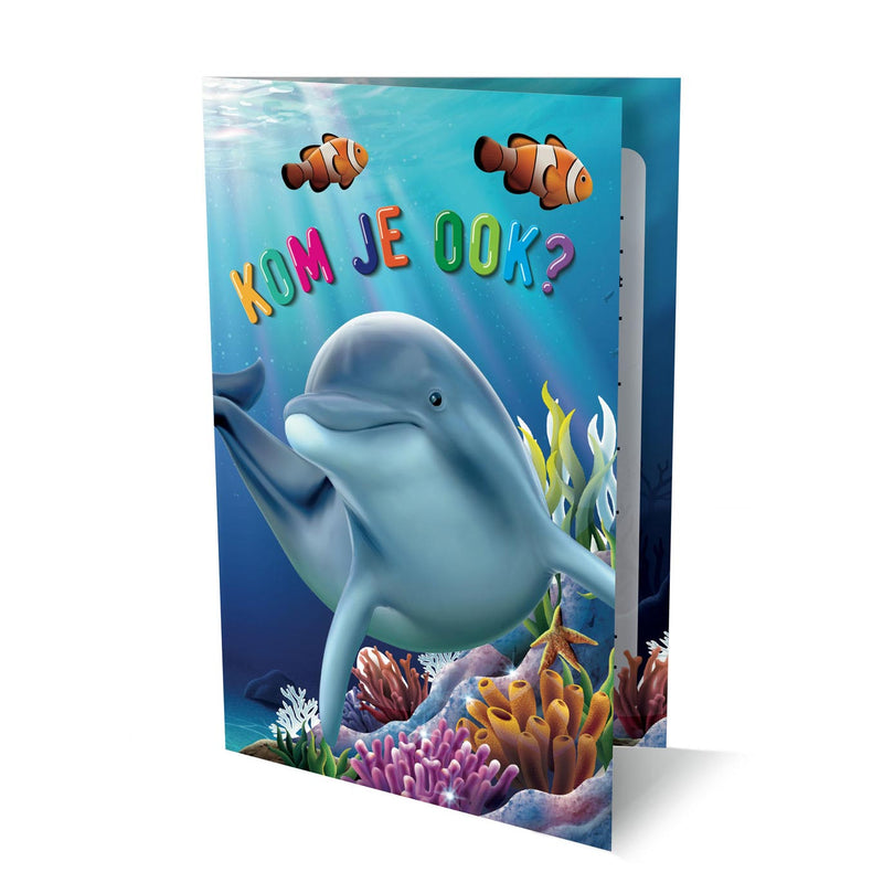 Invitaciones de delfines, 6 uds.