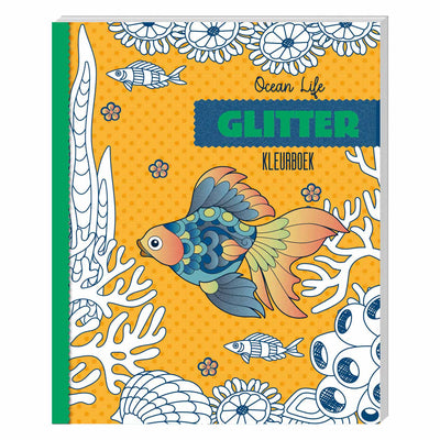 Libro da colorare glitterato - vita oceanica