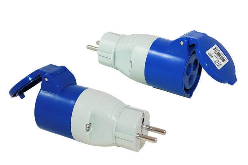 Adapter Schuko plug and CEE socket