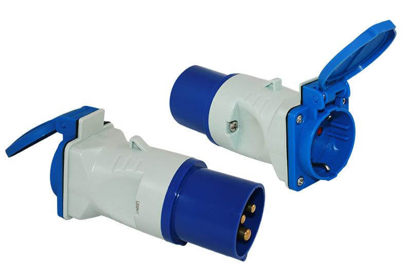 Adapter CEE plug and Schuko socket