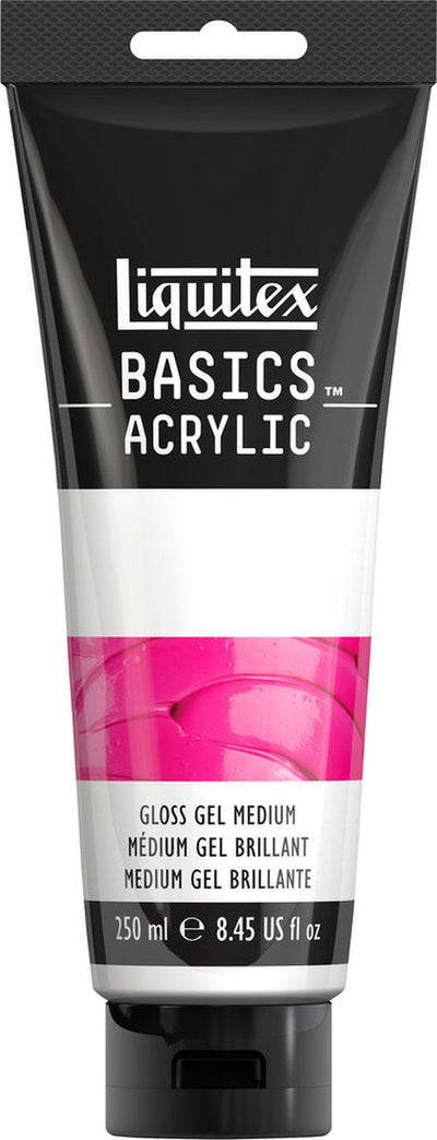 Liquitex 1041010 basics gloss gel medium tubo da 250 ml – medium acrilico per tecniche di miscelazione del gloss