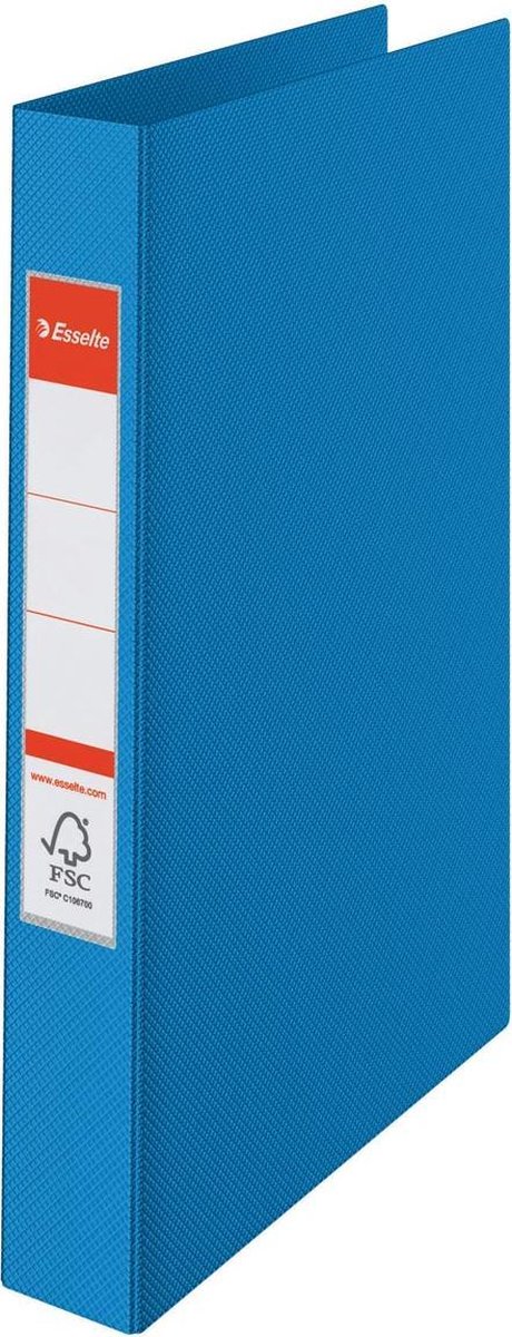 Raccoglitore ad anelli Esselte vivida a 4 anelli per 190 fogli A4 - larghezza dorso 42 mm - blu