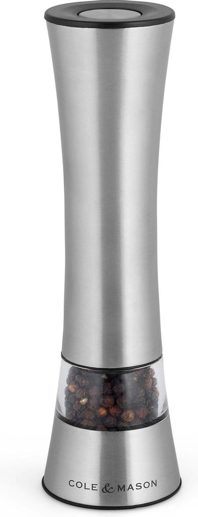 Cole mason - burford classic electronic mill, stainless steel 18 cm