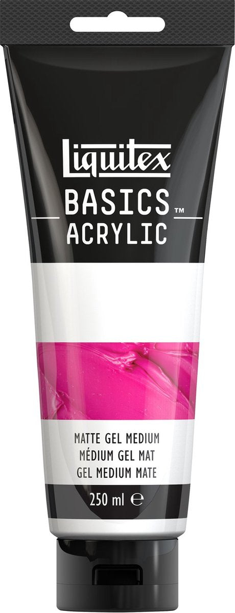 Liquitex 8870311 basics matte gel medium tubo da 250 ml – gel acrilico opaco medium, modellabile miscelabile