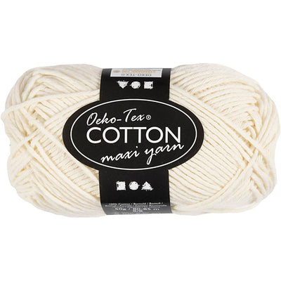 Filato di cotone Creativ Company, taglia 8 8, l: 80-85 m, bianco sporco, 50 g 1 gomitolo