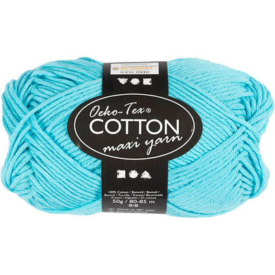 Filato di cotone Creativ Company, taglia 8 8, l: 80-85 m, turchese, 50 g 1 gomitolo