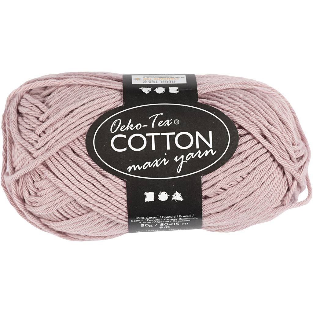 Hilo de algodón Creativ Company, talla 8 8, largo: 80-85 m, lavanda, 50 g 1 ovillo