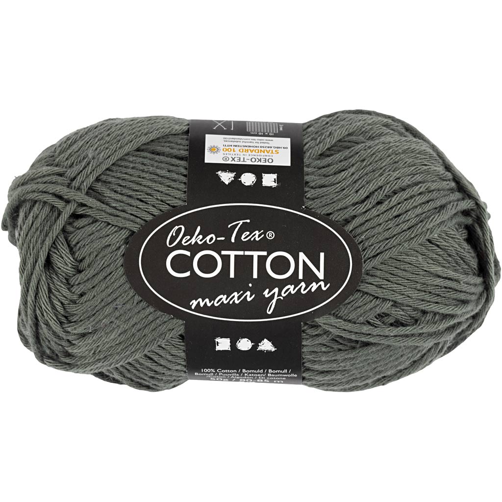 Hilo de algodón Creativ company, talla 8 8, largo: 80-85 m, gris, 50 g 1 ovillo