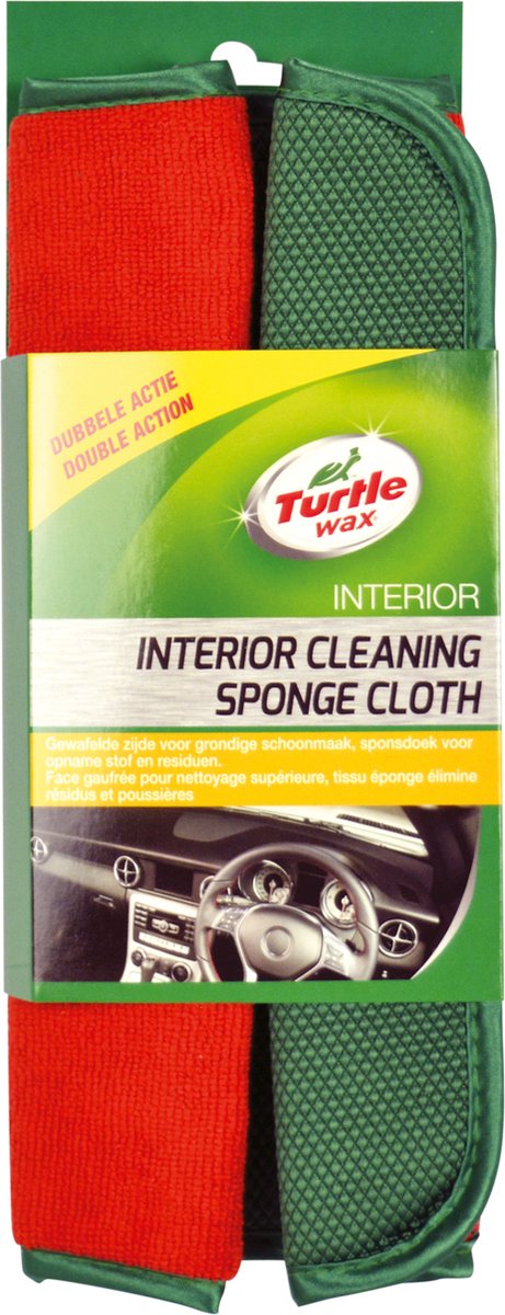 Paño interior de cera de tortuga de doble acción - el lado gofrado limpia - se seca sin dejar rayas - el lado de esponja absorbe el agua - el lado de rizo absorbe la suciedad - 32x28cm