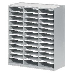 Sorting rack evolution paperflow 36-compartment polystyrene stackable gray