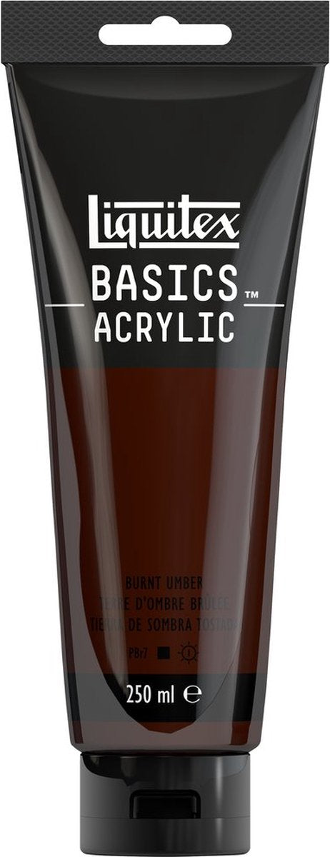 Liquitex 88700215 pintura acrílica básica color sombra quemada - 250 ml | pintura acrílica para artistas | viscosidad media | Color resistente a la luz para pintar lienzos.