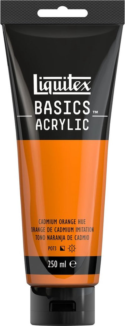 Liquitex 88700234 pittura acrilica basics tonalità arancio cadmio – 250 ml | pittura acrilica per artisti | viscosità media | colore resistente alla luce per dipingere su tela