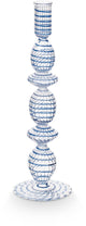 Pip studio kandelaar swirl - kaarsenhouder van glas - donkerblauw - 28cm