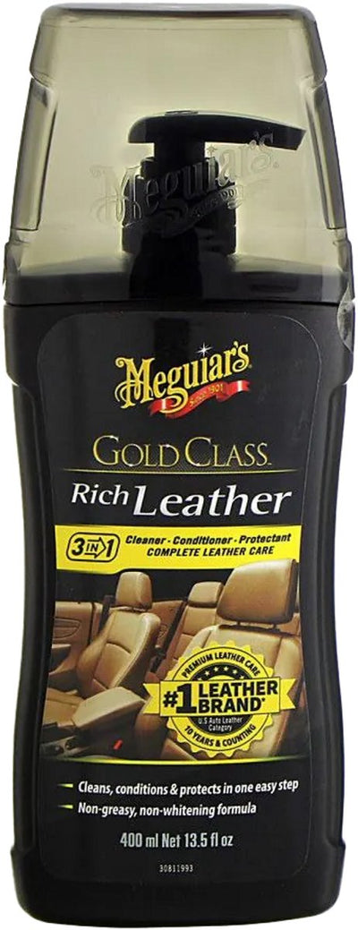 Balsamo detergente ricco per pelle Meguiar's Gold Class - trattamento pelle per auto - pulizia pelle auto - 400 ml
