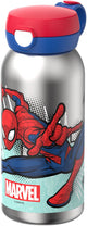 Mepal rvs drinkfles met flipdop campus - 600 ml - waterfles rvs - lekdicht - hygiënische deksel - spiderman