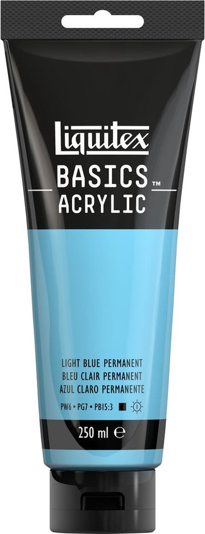 Liquitex 88700247 basics pittura acrilica permanente permanente azzurro – 250 ml | pittura acrilica per artisti | viscosità media | tonalità brillante di blu per dipingere su tela