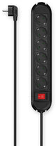 Regleta Hama de 6 contactos con interruptor - montaje en pared - 1,5 m. - negro