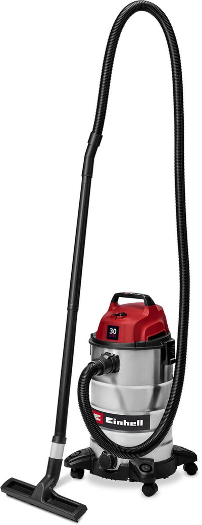 Aspirador eléctrico en seco y húmedo Einhell tc-vc 3055 s - 950 w - 190 mbar - 30 l - incl. tubo de manguera de succión de plástico - filtro de espuma