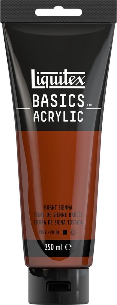 Liquitex 88700214 pittura acrilica basics terra di Siena bruciata – 250 ml | pittura acrilica per artisti | viscosità media | colore resistente alla luce per dipingere su tela