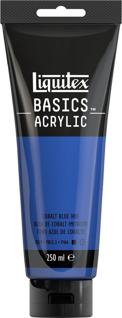 Liquitex 88700213 pittura acrilica basics tonalità blu cobalto – 250 ml | pittura acrilica per artisti | viscosità media | colore resistente alla luce per dipingere su tela