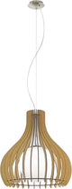 Eglo tindori - hanglamp - 1 lichts - ø500mm. - nikkel-mat - ahorn, wit
