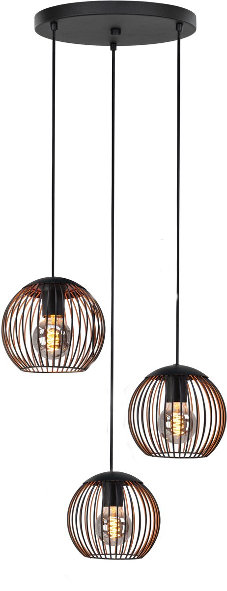 Lámpara colgante Eglo almanzora - e27 - ø 46,5 cm - cobre negro