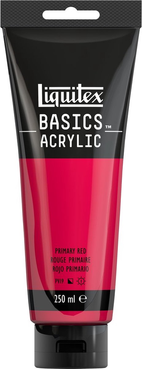 Liquitex 88700236 basics acrylverf primary red – 250 ml | kunstenaars acrylverf | middelmatige viscositeit | lichtechte kleur voor schilderen canvas