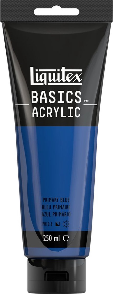 Liquitex 88700235 basics acrylverf primary blue – 250 ml | kunstenaars acrylverf | middelmatige viscositeit | lichtechte kleur voor schilderen canvas