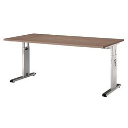 Scrivania dritta regolabile in altezza 4 piedi noce 1600x800x680-760mm