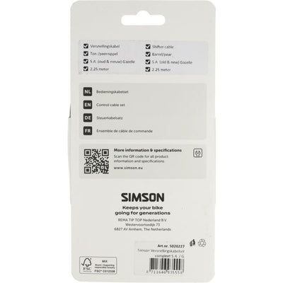 Juego completo de cables de cambio Simson s.a. gacela negra