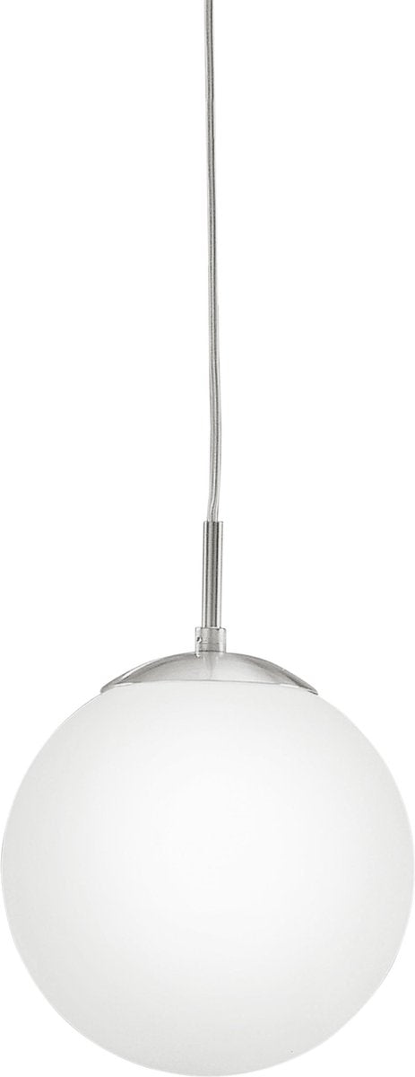 Eglo rondo - hanglamp - 1 lichts - ø200mm. -nikkel-mat - wit