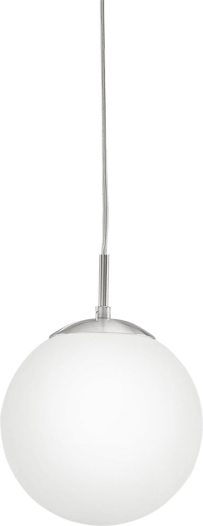 Eglo rondo - lampada a sospensione - 1 luce - ø200mm. - nichel opaco - bianco