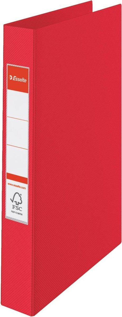 Esselte vivida kunststof 23-rings ringband - voor a4 documenten - rugbreedte van 42mm - rood