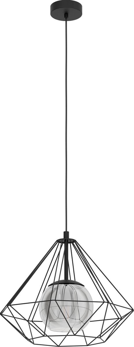 Eglo vernham - hanglamp - e27 - ø 44,5 cm - zwart
