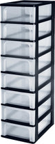 Iris organizer chest ladesysteem a4 - 8 x 7l - zwart transparant
