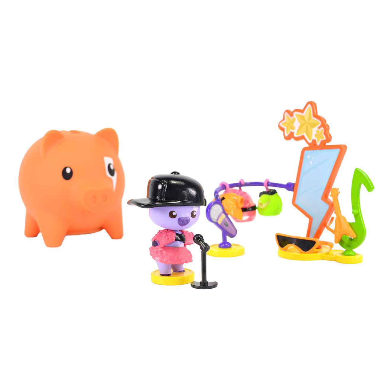 Pocket money piggies pockey money piggies speelfiguur met spaarpot - popstar pack