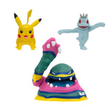 Boti batte figure set machop, pikachu, alolan muk, 3pcs. - afbeelding 1