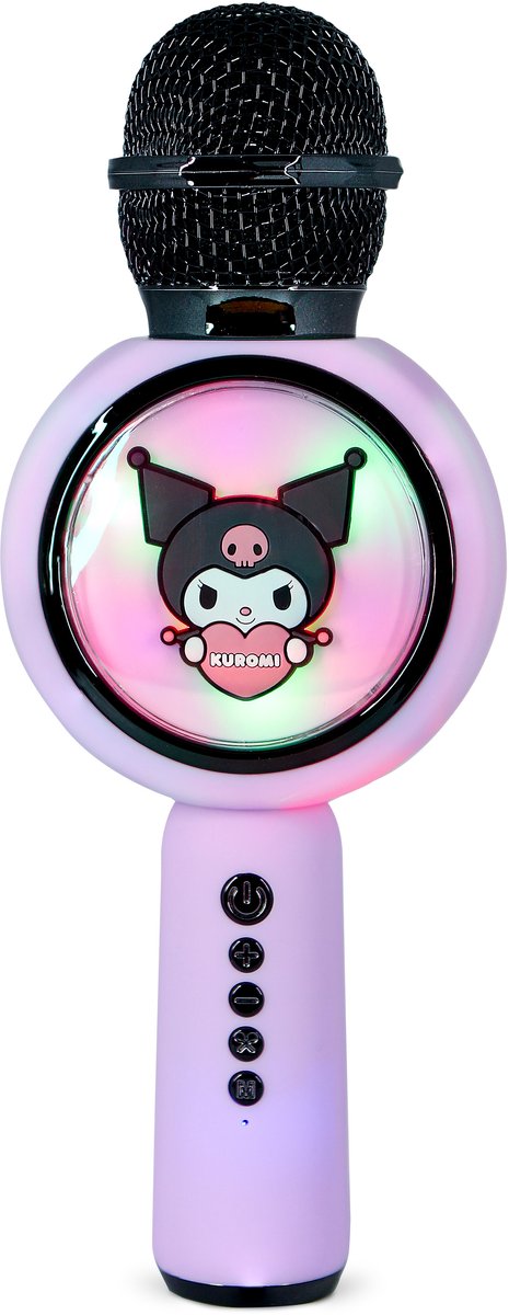 OTL technologies Kuromi - micrófono de karaoke inalámbrico para niños - pantalla LED iluminada - altavoz - distorsión de voz