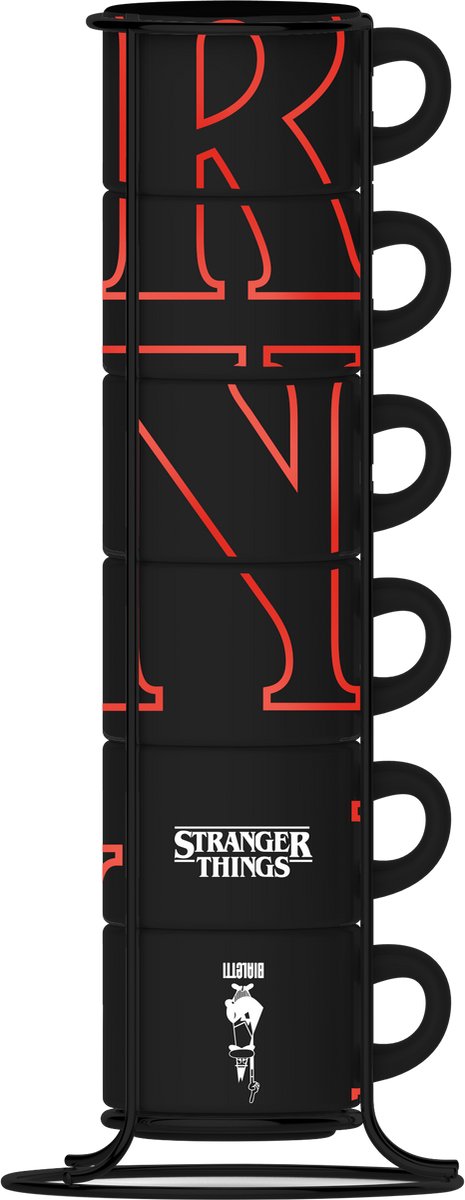 Bialetti Stranger Things - tazzine da caffè impilabili - 6 pezzi - si illuminano al buio
